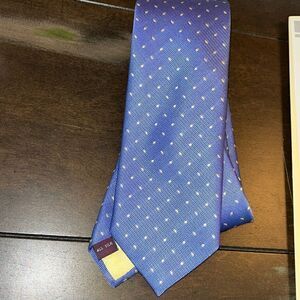 T.M. Lewin London beautiful 58” long Hand Made Men's Neck Tie Blue Gold